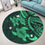 Hawaii Polynesian Turtle Hibiscus Round Carpet - Green - AH - Polynesian Pride