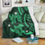 Hawaii Polynesian Turtle Hibiscus Premium Blankets - Green - AH White - Polynesian Pride