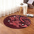 Hawaii Polynesian Turtle Hibiscus Round Carpet - Red - AH - Polynesian Pride