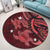 Hawaii Polynesian Turtle Hibiscus Round Carpet - Red - AH - Polynesian Pride