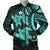 Hawaii Polynesian Turtle Hibiscus Bomber Jacket - Turquoise - AH Black Unisex - Polynesian Pride