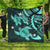 Hawaii Polynesian Turtle Hibiscus Premium Quilts - Turquoise - AH Black - Polynesian Pride