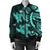 Hawaii Polynesian Turtle Hibiscus Bomber Jacket - Turquoise - AH - Polynesian Pride