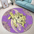 Hawaii Polynesian Turtle Hibiscus Round Carpet - Yellow - AH - Polynesian Pride