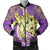 Hawaii Polynesian Turtle Hibiscus Bomber Jacket - Yellow - AH Black Unisex - Polynesian Pride