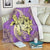 Hawaii Polynesian Turtle Hibiscus Premium Blankets - Yellow - AH White - Polynesian Pride