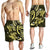 Hawaii Polynesian Turtle Hibiscus Men's Shorts - Yelow - AH - Polynesian Pride