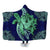 Hawaii Polynesian Turtle Hibiscus Hooded Blanket1 - AH Hooded Blanket White - Polynesian Pride