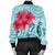 Hawaii Polynesian Turtle Hibiscus Blue Bomber Jacket - Bless Style - AH - Polynesian Pride