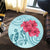 Hawaii Polynesian Turtle Hibiscus Blue Round Carpet - Bless Style - AH - Polynesian Pride