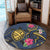 Hawaii Polynesian Turtle Hibiscus Plumeria Round Carpet - Nane Style - AH - Polynesian Pride