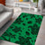 Hawaii Polynesian Turtle Palm And Sea Pebbles Green Area Rug - AH - Polynesian Pride