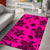 Hawaii Polynesian Turtle Palm And Sea Pebbles Pink Area Rug - AH - Polynesian Pride