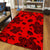 Hawaii Polynesian Turtle Palm And Sea Pebbles Red Area Rug - AH - Polynesian Pride