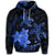 Hawaiian Polynesian Turtle Plumeria Hoodie Pog Style Blue - Polynesian Pride