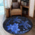 Hawaii Polynesian Turtle Plumeria Round Carpet - Pog Style Blue - AH - Polynesian Pride