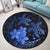 Hawaii Polynesian Turtle Plumeria Round Carpet - Pog Style Blue - AH - Polynesian Pride