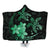 Hawaii Polynesian Turtle Plumeria Hooded Blanket - Pog Style Green - AH Hooded Blanket White - Polynesian Pride