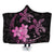 Hawaii Polynesian Turtle Plumeria Hooded Blanket - Pog Style Pink - AH Hooded Blanket White - Polynesian Pride