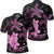 Hawaii Polynesian Turtle Plumeria Polo Shirt Pog Style Pink Unisex Black - Polynesian Pride