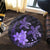 Hawaii Polynesian Turtle Plumeria Round Carpet - Pog Style Purple - AH - Polynesian Pride