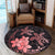 Hawaii Polynesian Turtle Plumeria Round Carpet - Pog Style Red - AH - Polynesian Pride