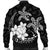 Hawaii Polynesian Turtle Plumeria Bomber Jacket - Pog Style White - AH - Polynesian Pride