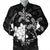 Hawaii Polynesian Turtle Plumeria Bomber Jacket - Pog Style White - AH Black Unisex - Polynesian Pride