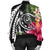 Hawaii Polynesian Turtle Tropical Hibiscus Plumeria Bomber Jacket - AH - Polynesian Pride