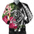 Hawaii Polynesian Turtle Tropical Hibiscus Plumeria Bomber Jacket - AH Black Unisex - Polynesian Pride