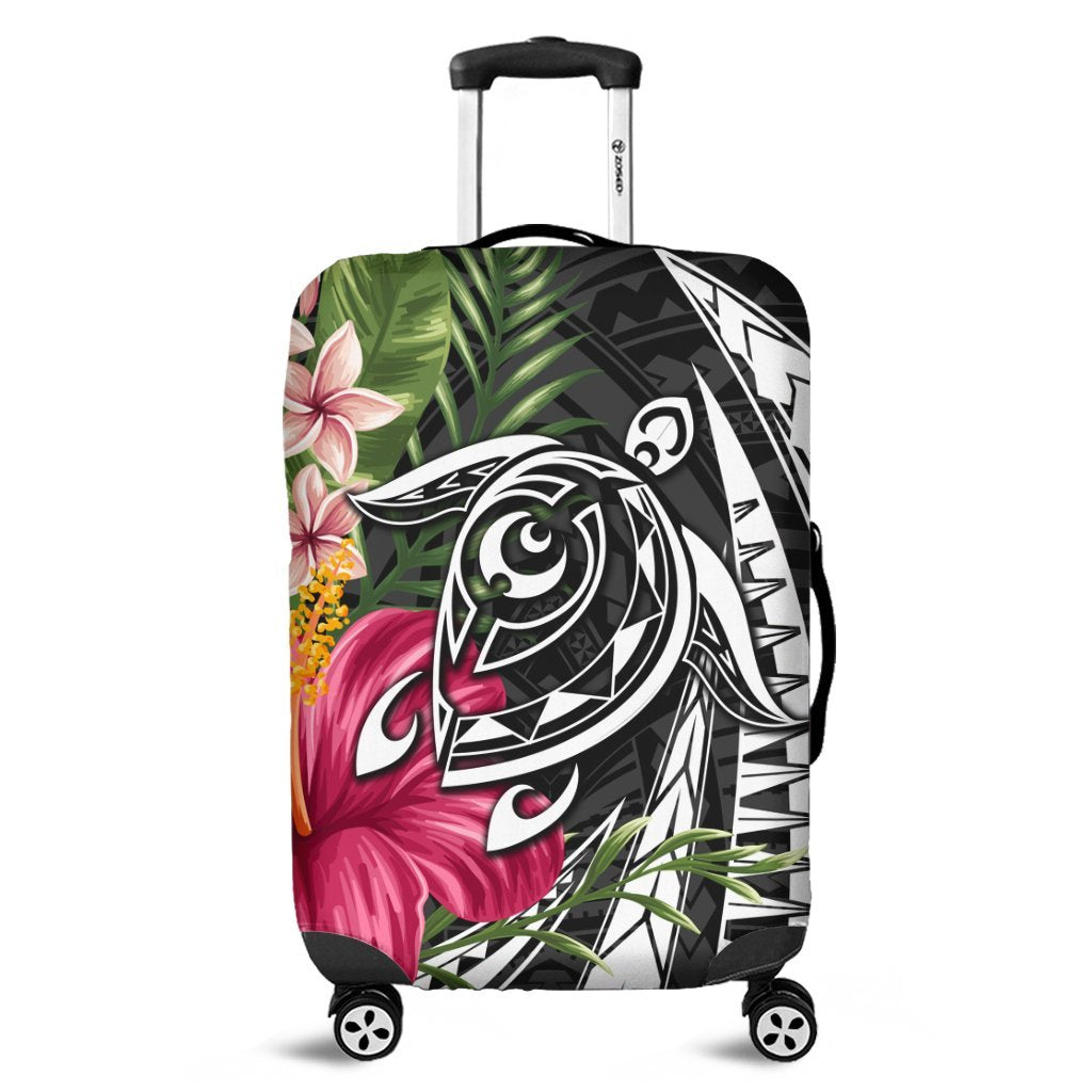 Hawaii Polynesian Turtle Tropical Hibiscus Plumeria Luggage Covers - AH Black - Polynesian Pride