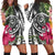 Hawaii Polynesian Turtle Tropical Hibiscus Plumeria Hoodie Dress - AH Black - Polynesian Pride