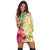 Hawaii Polynesian Turtle Tropical Hibiscus Plumeria Hoodie Dress - Beige - AH - Polynesian Pride