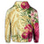 Hawaiian Polynesian Turtle Tropical Hibiscus Plumeria Hoodie Beige - Polynesian Pride