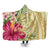 Hawaii Polynesian Turtle Tropical Hibiscus Plumeria Hooded Blanket - Beige - AH Hooded Blanket White - Polynesian Pride