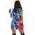 Hawaii Polynesian Turtle Tropical Hibiscus Plumeria Hoodie Dress - Blue - AH - Polynesian Pride