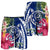 Hawaii Polynesian Turtle Tropical Hibiscus Plumeria Men's Shorts - Blue - AH - Polynesian Pride