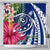 Hawaii Polynesian Turtle Tropical Hibiscus Plumeria Shower Curtain - Blue - AH 177 x 172 (cm) Black - Polynesian Pride