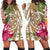 Hawaii Polynesian Turtle Tropical Hibiscus Plumeria Hoodie Dress - Gold - AH Black - Polynesian Pride