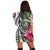 Hawaii Polynesian Turtle Tropical Hibiscus Plumeria Hoodie Dress - Gray - AH - Polynesian Pride