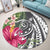 Hawaii Polynesian Turtle Tropical Hibiscus Plumeria Round Carpet - Gray - AH - Polynesian Pride