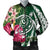 Hawaii Polynesian Turtle Tropical Hibiscus Plumeria Bomber Jacket - Green - AH Black Unisex - Polynesian Pride