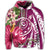 Hawaiian Polynesian Turtle Tropical Hibiscus Plumeria Hoodie Pink - Polynesian Pride