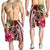 Hawaii Polynesian Turtle Tropical Hibiscus Plumeria Men's Shorts - Red - AH - Polynesian Pride