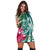 Hawaii Polynesian Turtle Tropical Hibiscus Plumeria Hoodie Dress - Turquoise - AH - Polynesian Pride