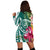 Hawaii Polynesian Turtle Tropical Hibiscus Plumeria Hoodie Dress - Turquoise - AH - Polynesian Pride