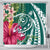 Hawaii Polynesian Turtle Tropical Hibiscus Plumeria Shower Curtain - Turquoise - AH 177 x 172 (cm) Black - Polynesian Pride