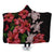 Hawaii Red Hibiscus Turtle Hooded Blanket - AH - Ray Style Hooded Blanket White - Polynesian Pride