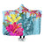 Hawaii Sea Turtle Hibiscus Kanaka Hooded Blanket - AH Hooded Blanket White - Polynesian Pride