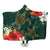 Hawaii Sea Turtle Hibiscus Plumria Hooded Blanket - AH Hooded Blanket White - Polynesian Pride